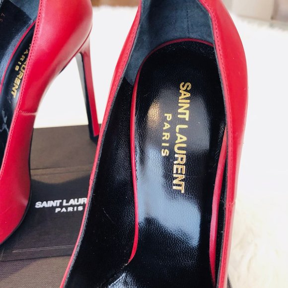 YSL Saint Laurent Leather Pumps Dark Red | Size 37 - Picture 8 of 9